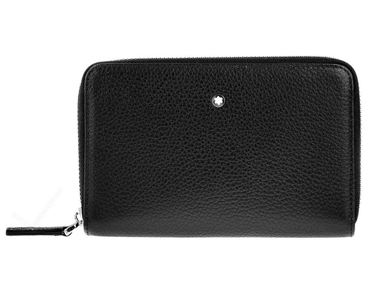 MONTBLANC Meisterstuck 4cc Black Soft Grain Leather Zip Coin