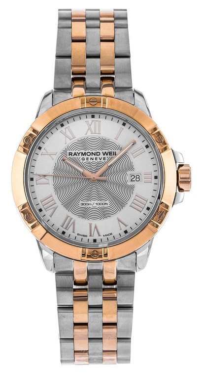 Raymond Weil Watches RAYMOND WEIL Tango 41MM Silver Dial 2-Tone Mens Watch 8160-SP5-00658