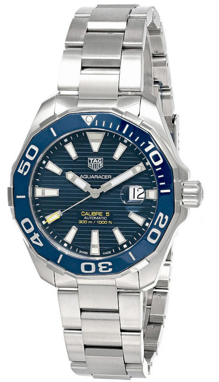 TAG Heuer Watches‎ TAG HEUER Aquaracer Calibre 5 SS Blue Dial Mens Watch WAY201BBA0927