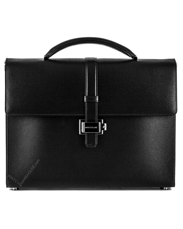 MONTBLANC 4810 Westside Black Leather Single Gusset Briefcase