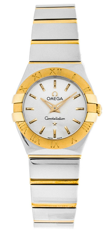 Omega watches OMEGA Constellation Quartz 24MM 18K Gold SS Watch 123.20.24.60.02.004