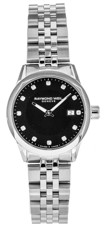 Raymond Weil Watches RAYMOND WEIL Freelancer 29MM 12-Diamond Black Dial Watch 5629-ST-20081