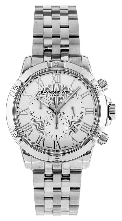 Raymond Weil Watches RAYMOND WEIL Tango 43MM CHRONO Silver Dial Mens Watch 8560-ST-00658