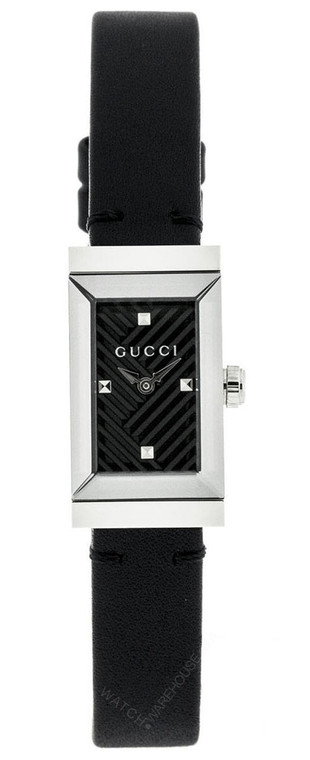 Gucci watches GUCCI G-Frame Black Dial Black Leather Strap Womens Watch YA147504