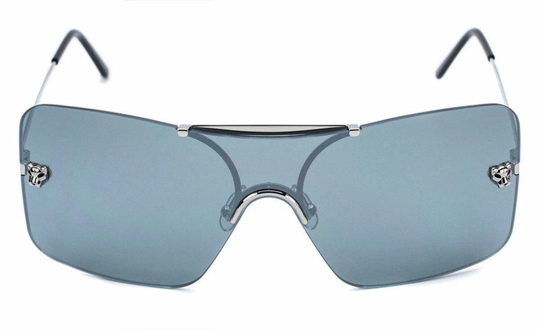 Eyewear Brands CARTIER Panthere Rimless Ruthenium Silver Lens Sunglasses CT0023S-001