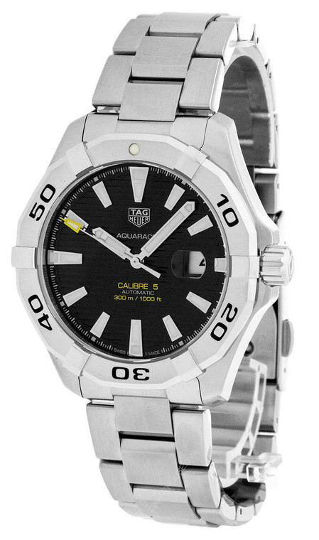 TAG Heuer Watches‎ TAG HEUER Aquaracer Calibre-5 Black Dial Mens Watch WAY2010BA0927