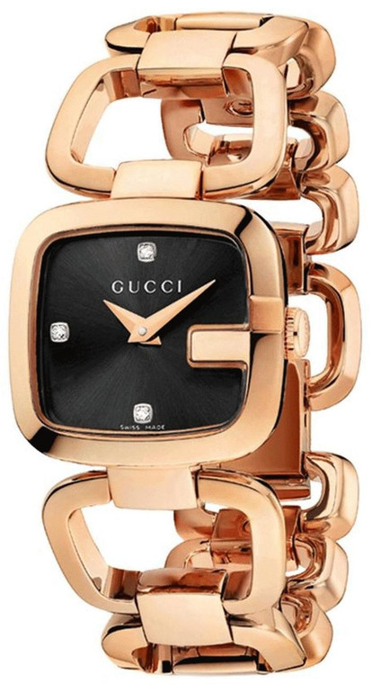 Gucci watches GUCCI G-Gucci 24MM Diamond Pink Gold Tone Womens Watch YA125512