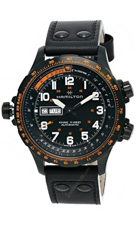 Hamilton watches HAMILTON Khaki Aviation X Wind 45MM Black Dial Mens Watch H77785733