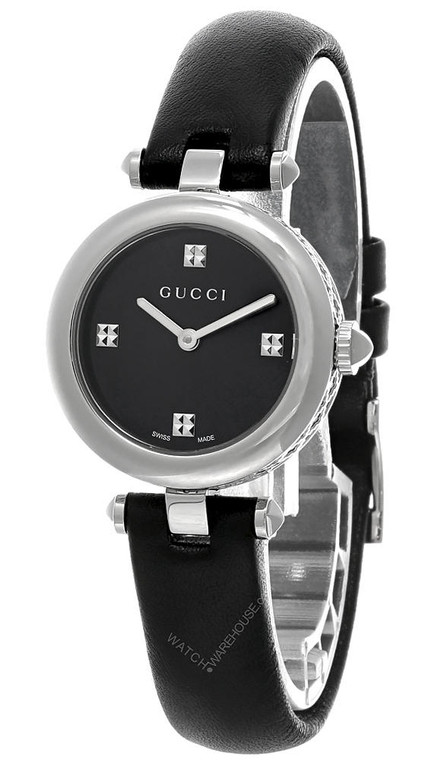 Gucci watches GUCCI Diamantissima 27MM Black Dial Leather Womens Watch YA141506