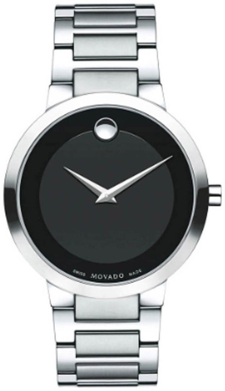 Movado watches MOVADO Modern Classic 39.2MM Black Dial SilverTone Mens Watch 0607119