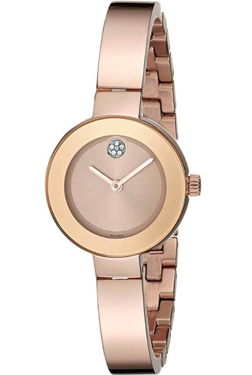 Movado watches MOVADO Bold 25MM Rose Sunray Dial Rose Gold-Tone Womens Watch 3600286