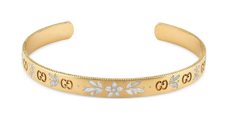 Jewelry GUCCI Icon Blooms 18K Yellow Gold Womens Bracelet YBA434528001017