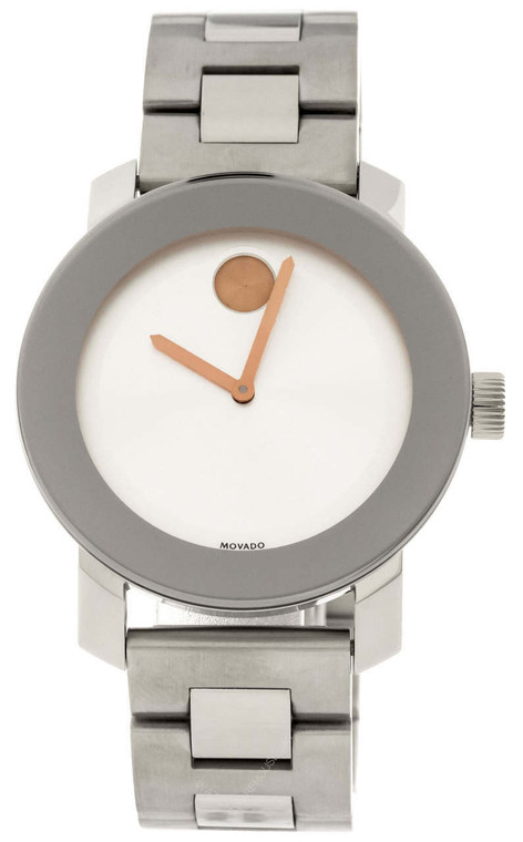 Movado watches MOVADO Bold 36MM S-Steel Silver Dial Rose Gold Womens Watch 3600084