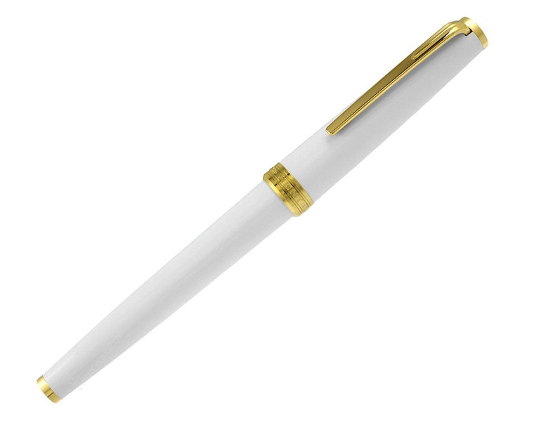 Montblanc Pens MONTBLANC PIX White Barrel and Cap with Gold Coated Clip Rollerball 117658