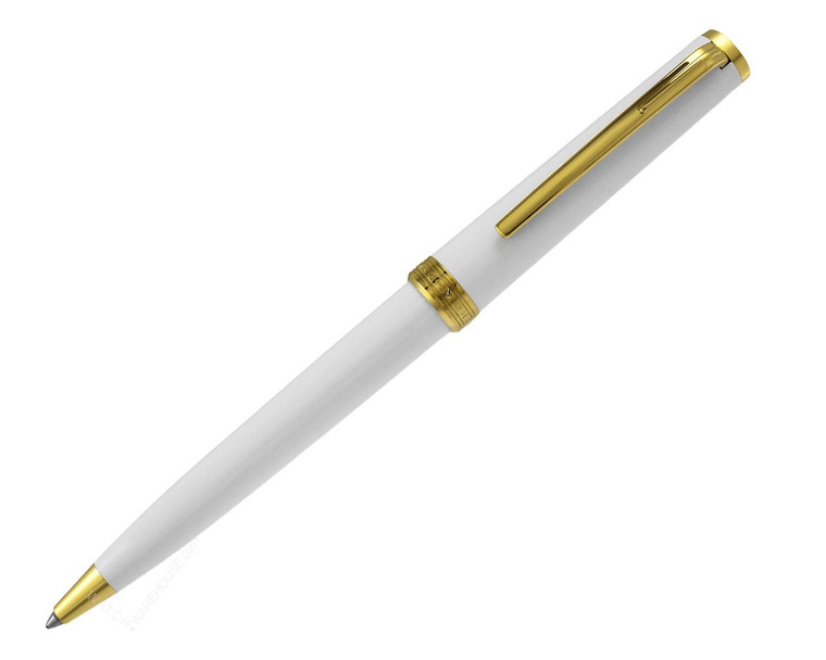 Montblanc Pens MONTBLANC PIX White Barrel and Cap with Gold Coated Clip Ballpoint 117659