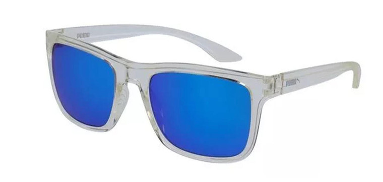 Eyewear Brands PUMA Blue Square Plastic 54mm Mens Sunglasses PU0071S 001