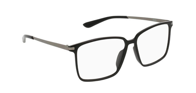 Eyewear Brands Puma Square Black Grey Temple Plastic 57mm Mens Eyewear PU0114O 005