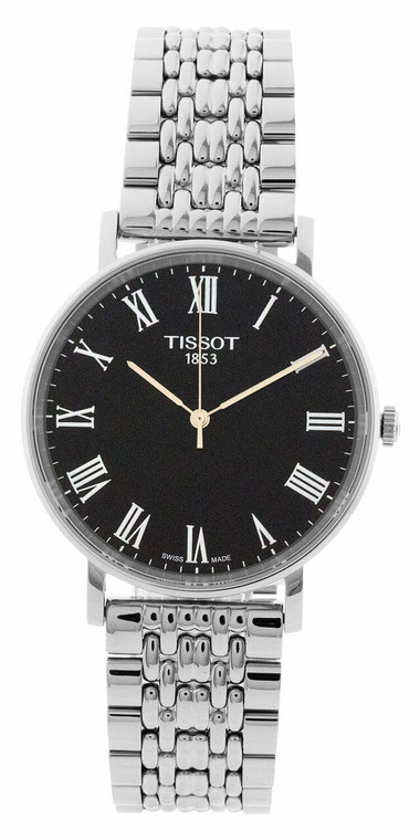 Tissot watches TISSOT Everytime MED 38MM SS Black Dial Mens Watch T1094101105300