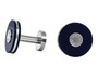 Montblanc Accessories MONTBLANC Round Stainless Steel Blue PIX Color Laquer Cufflinks 123812