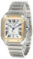 Cartier watches CARTIER Santos De Silvered Opaline Dial 39.8MM Gold Bezel Mens Watch W2SA0009