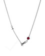 Jewelry GUCCI TM Engraved Heart Red Crystal Silver Necklace YBB325871002