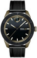 Movado watches MOVADO Bold 43.5MM S-Steel Black Dial Rubber Strap Mens Watch 3600452