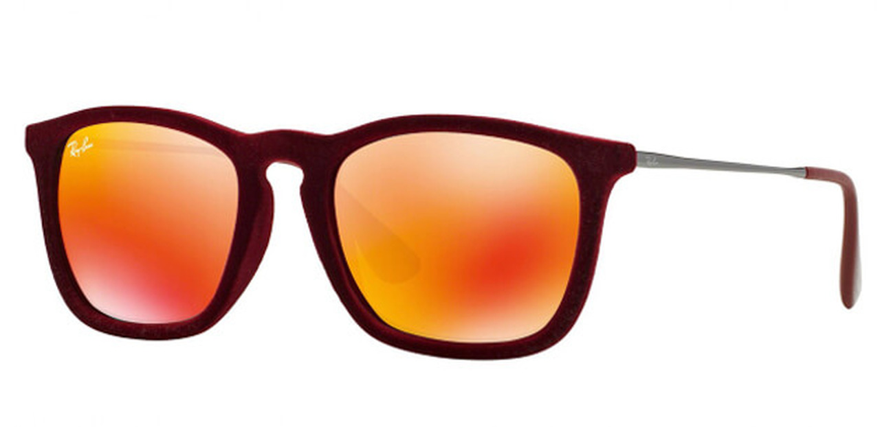 ray-ban chris red mirrored sunglasses