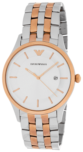 Emporio armani lambda concave dial two-tone watch