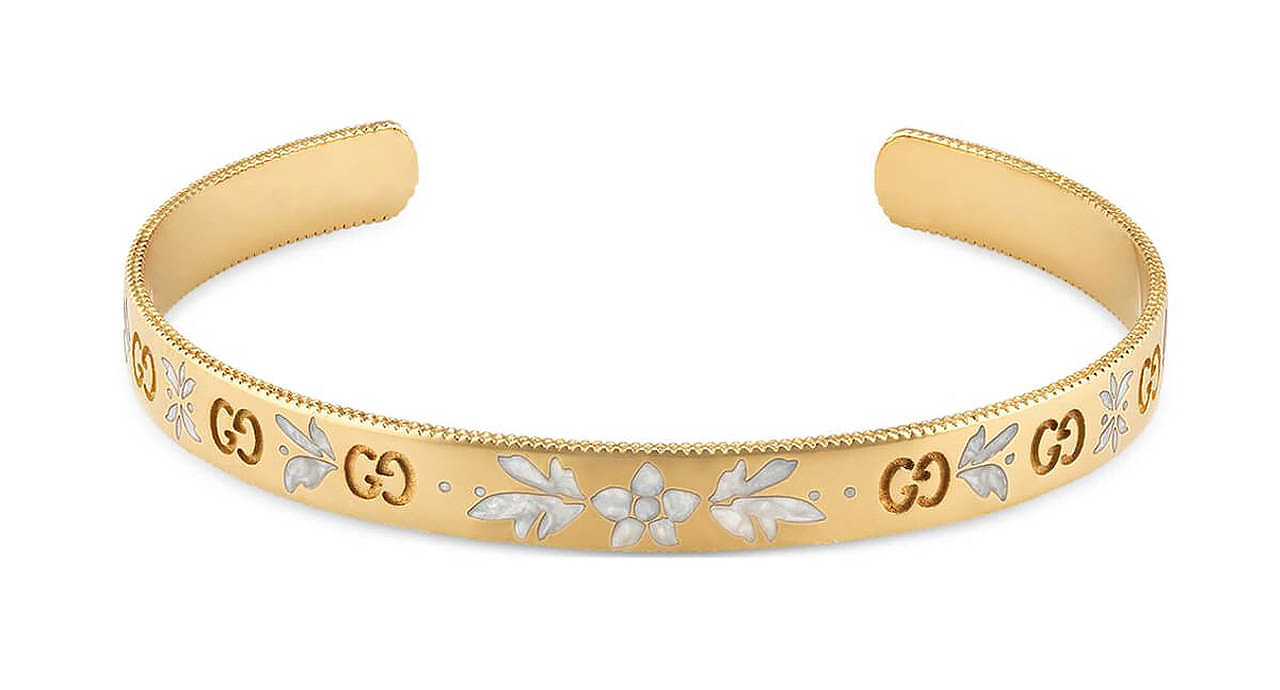 Gucci icon blooms 18k yellow gold women’s bracelet