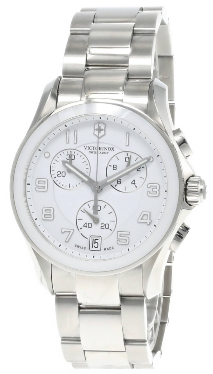 victorinox swiss army chrono classic white dial men’s watch