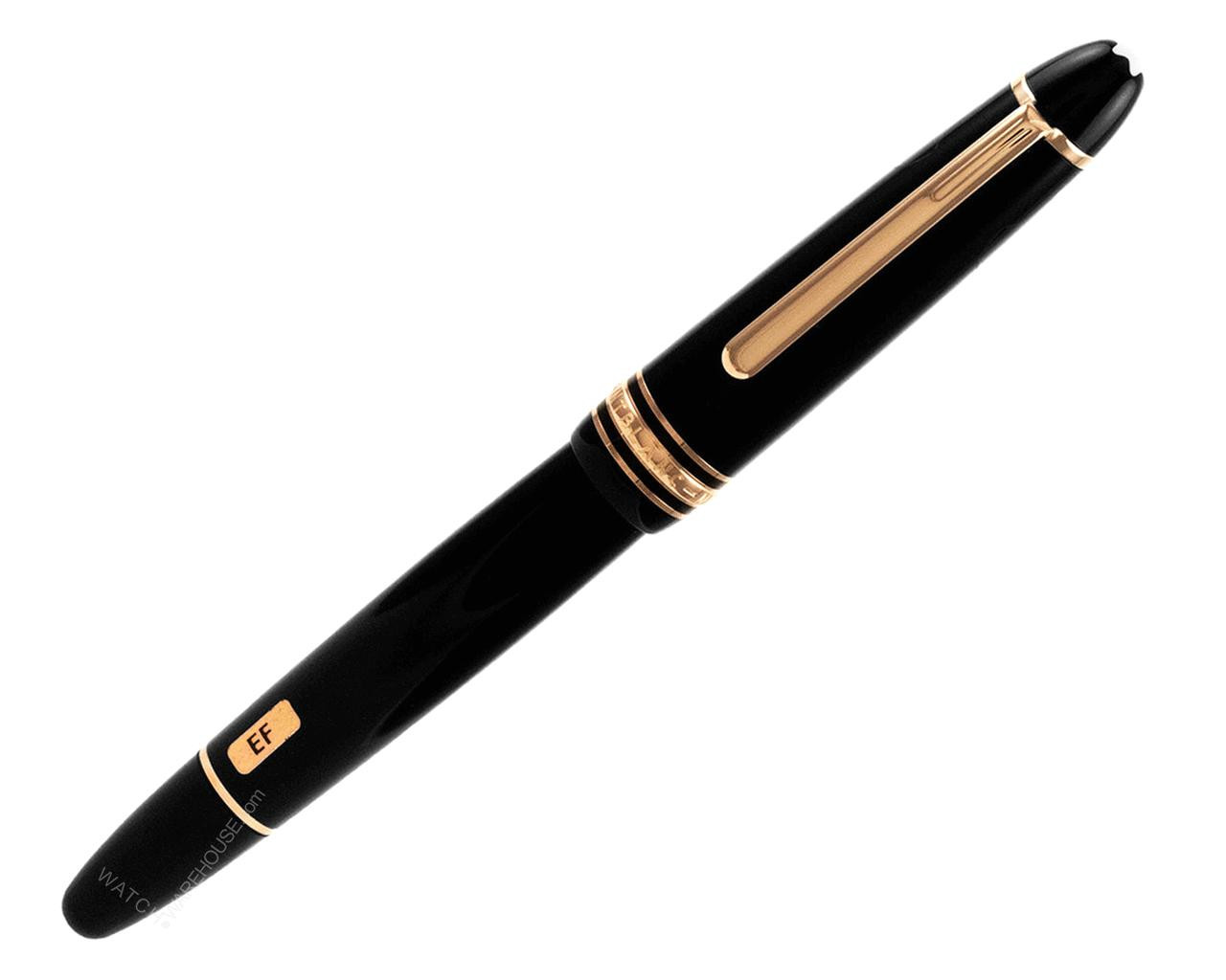 MONTBLANC Meisterstuck 146 BLack Resin Red Gold EF Fountain Pen 