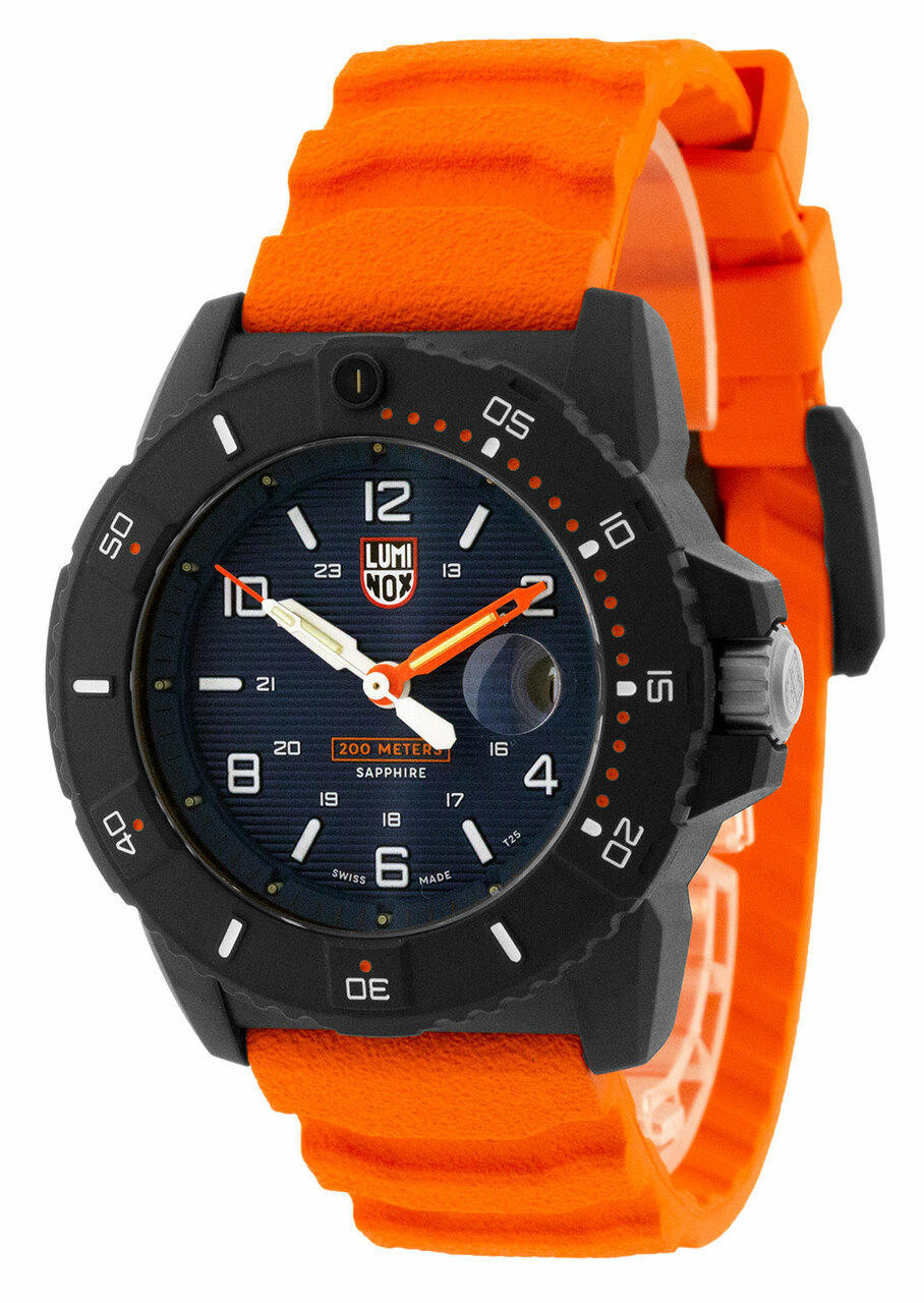 LUMINOX Navy Seal 45MM Navy Blue Dial Orange Strap Men's Watch XS