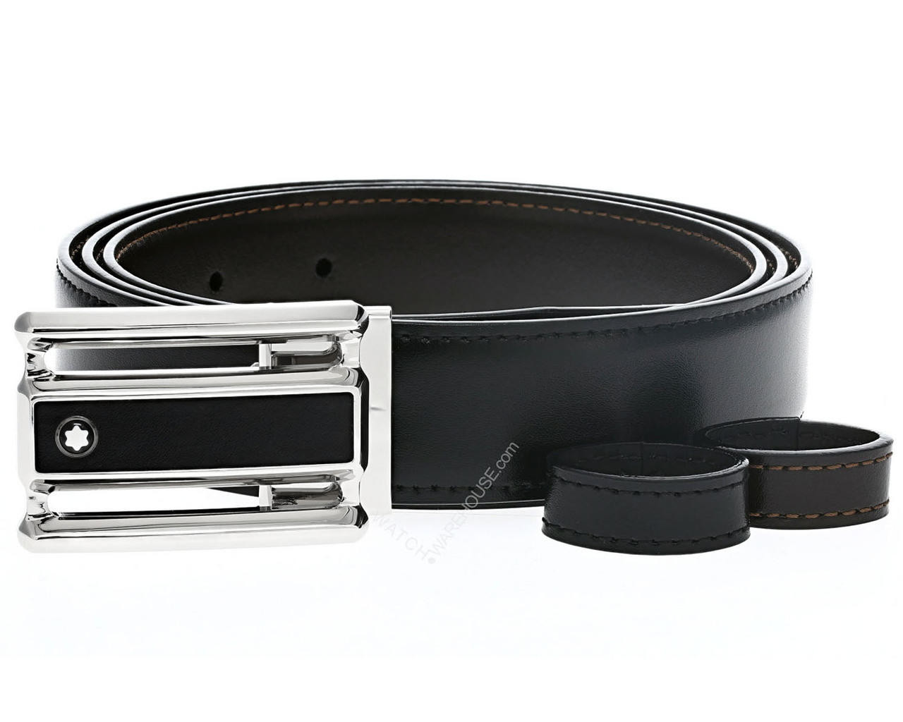 Montblanc Men's Plate Buckle Leather Belt