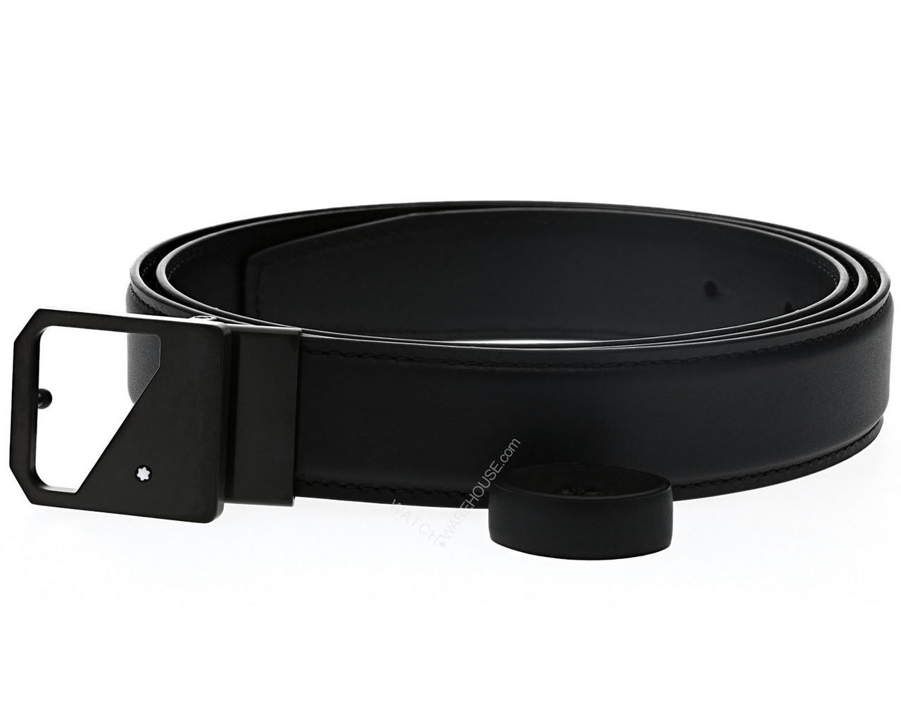 MONTBLANC Casual Black Matte Buckle Cut-to-Size LTHR Men's Belt