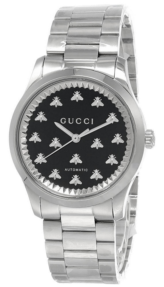 GUCCI G-Timeless 38MM AUTO BLK Onyx Stone Dial Unisex Watch YA1264130