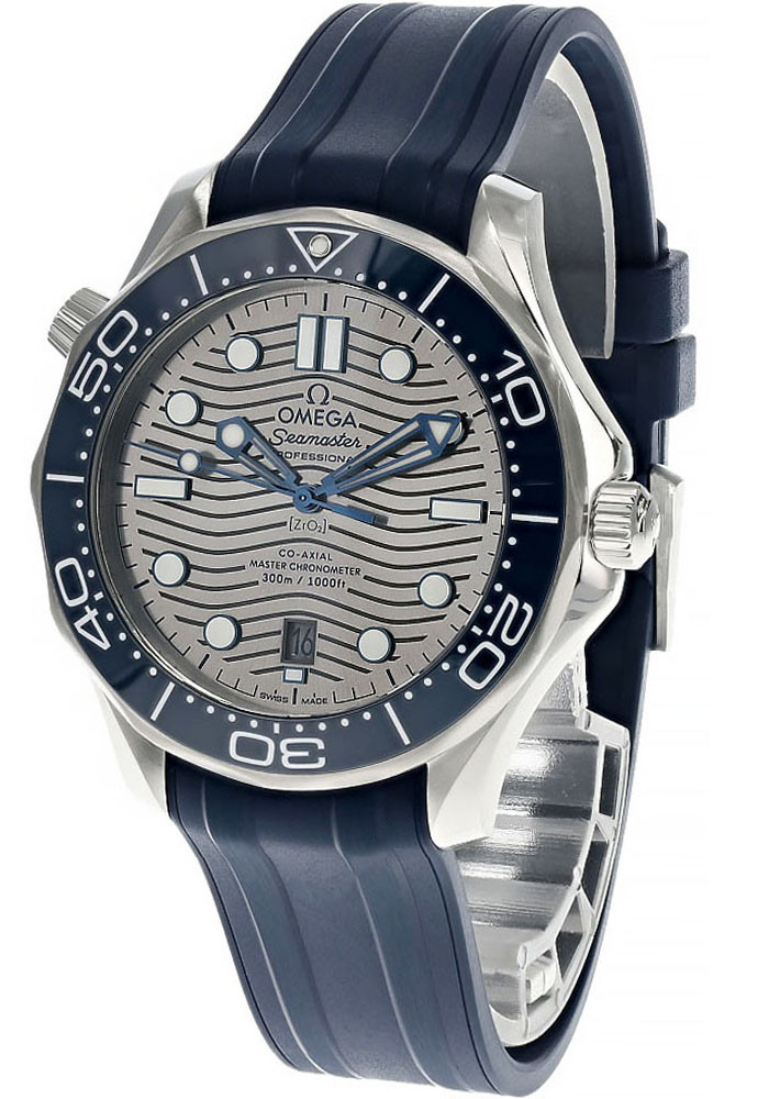 OMEGA Seamaster 42MM Gray Dial Rubber Men's Watch 210.32.42.20.06.001 / 21032422006001