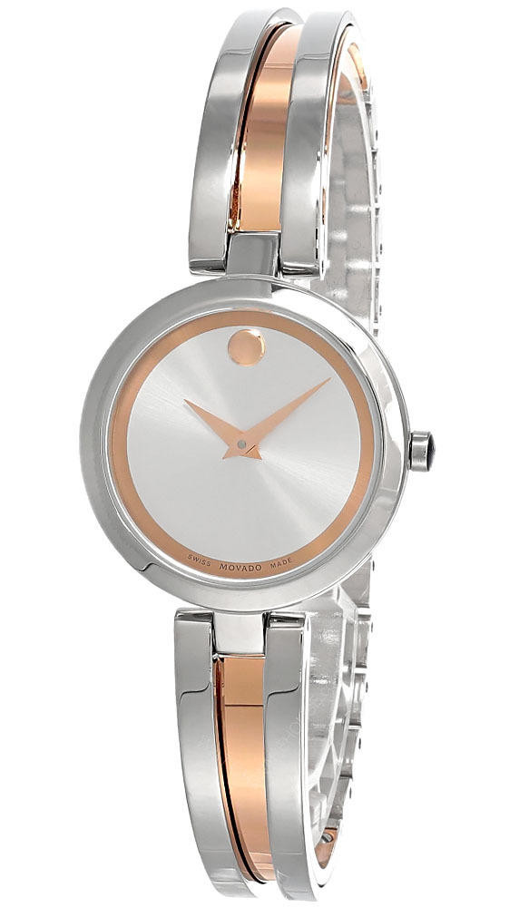 Movado Women\'s Aleena Silver Dial Two Tone Bangle Watch Movado Aleena Women main image 4