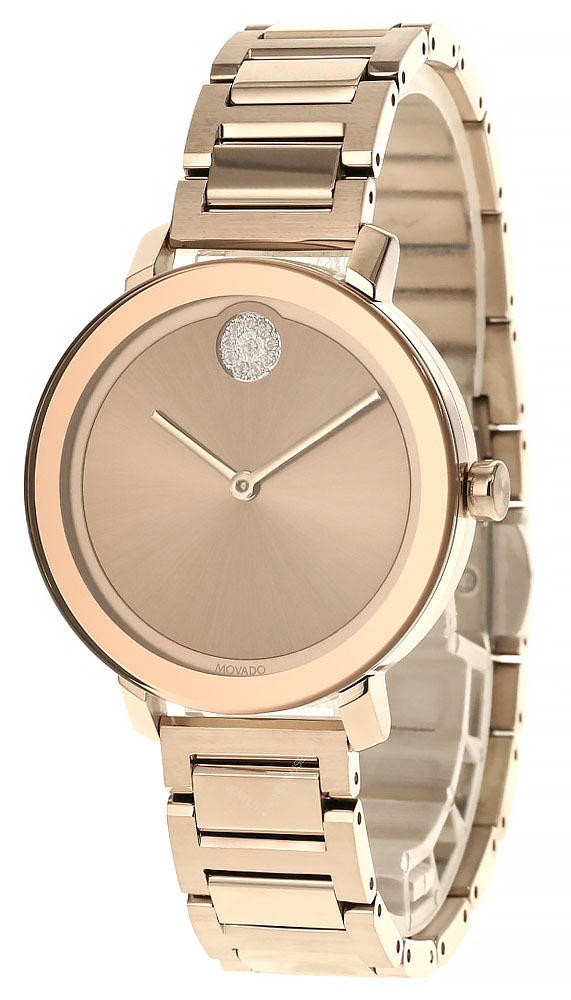 MOVADO Bold 34MM Quartz SS Rose Gold Dial Women's Watch 3600650 | Fast ...