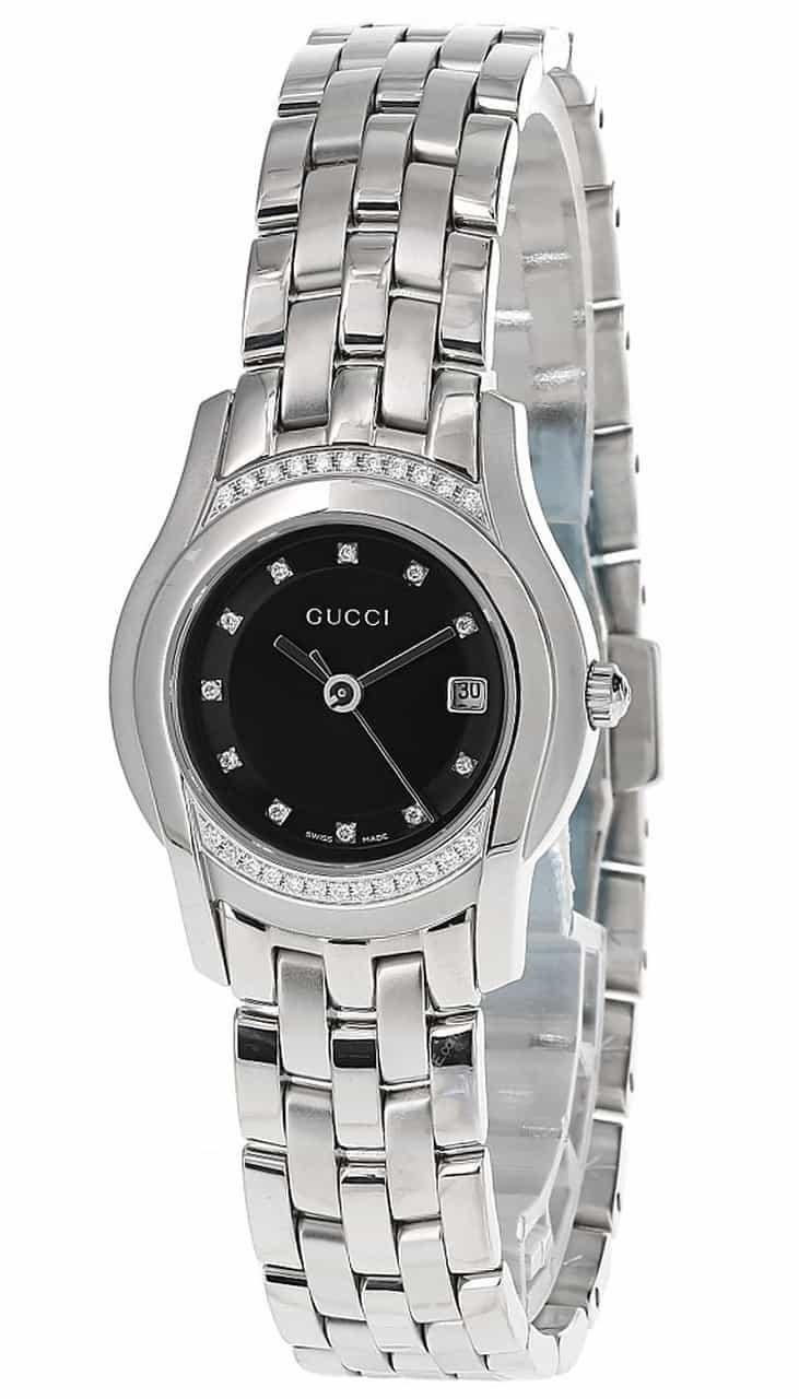 GUCCI 時計 【5505 SV/BK M】シルバー/ブラック GUCCI 5505 27MM Quartz Stainless Steel BLK Dial Women's