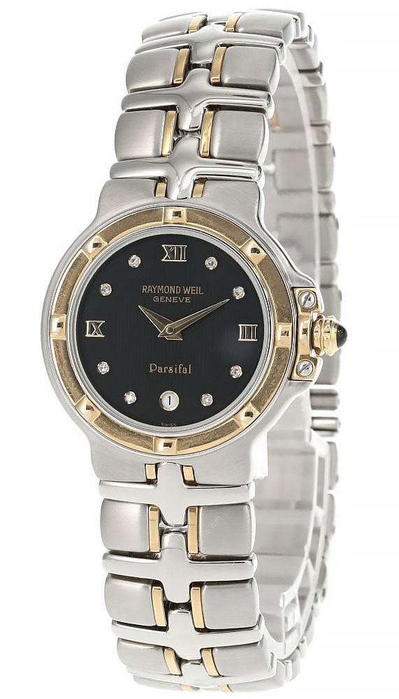 RAYMOND WEIL Parsifal Two-Tone Black Diamond Dial Women's Watch