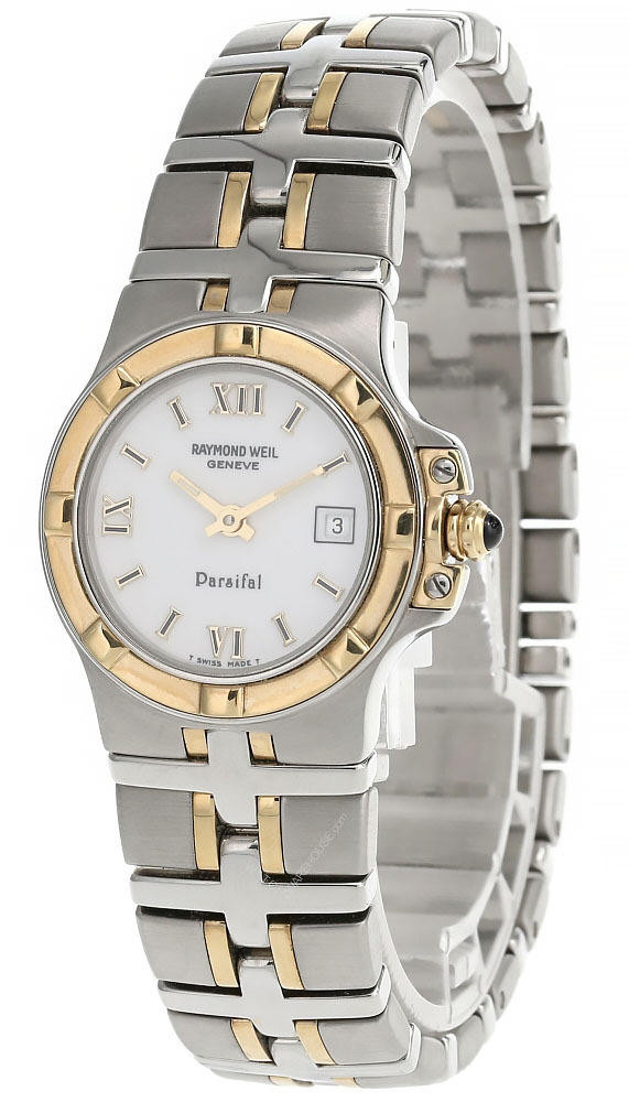 RAYMOND WEIL Parsifal Quartz White Dial Gold Bezel Women's Watch 9470 TT