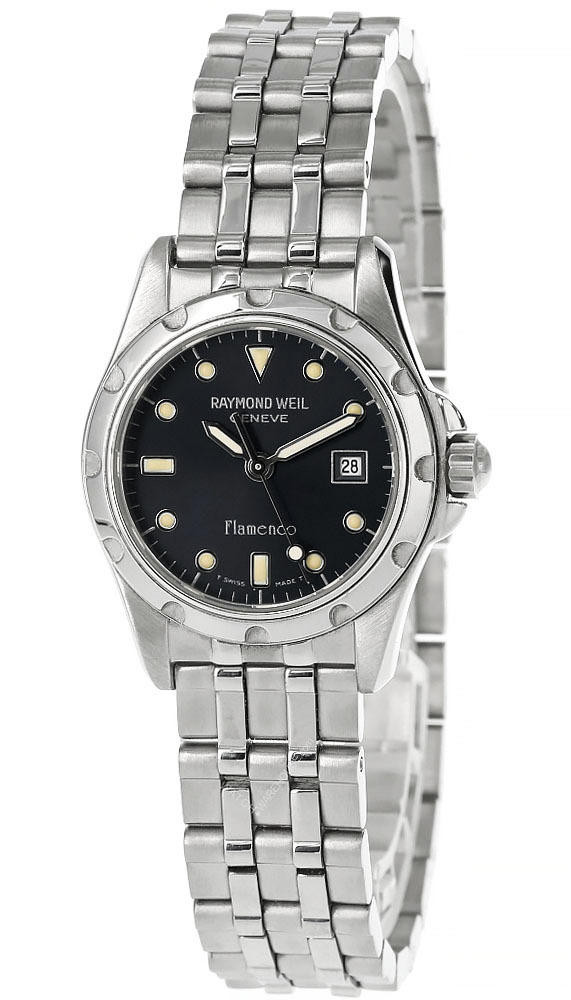 RAYMOND WEIL Flamenco Black Dial SS Women's Watch 5370S Fast