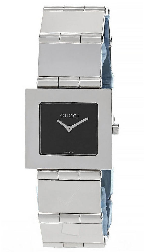 GUCCI Medium Stainless Steel Black Dial Bracelet Men's Watch 600M ...