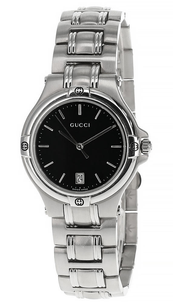GUCCI Quartz Stainless Steel Black Dial Men display picture 2