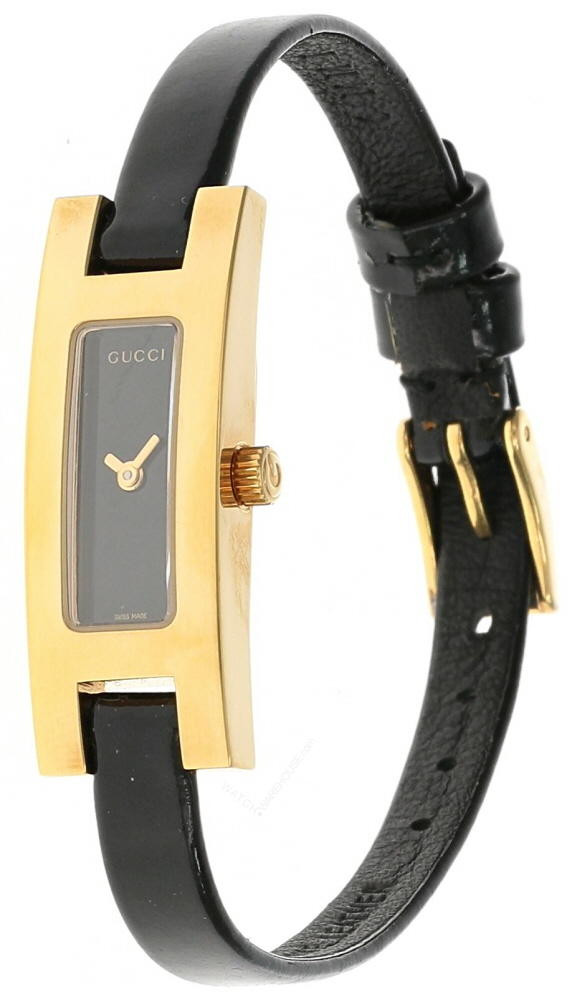 GUCCI Petite Black Dial Leather Women s Watch 3900L 23931 Fast