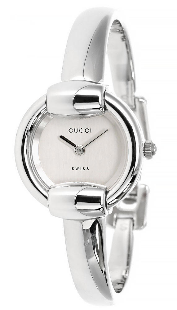 GUCCI Quartz S-Steel White Dial Bangle Women display picture 2