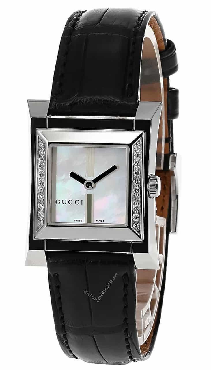 時計 GUCCI 111L YA111506 Diamond bezel quartz Gucci 111L Diamond Bezel Shell Dial Quartz Watch Used From