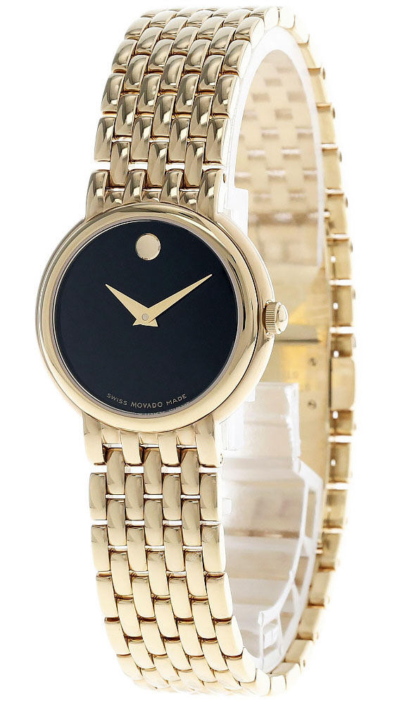 MOVADO Certa 25MM SS Black Dial Gold Bracelet Women display picture 1