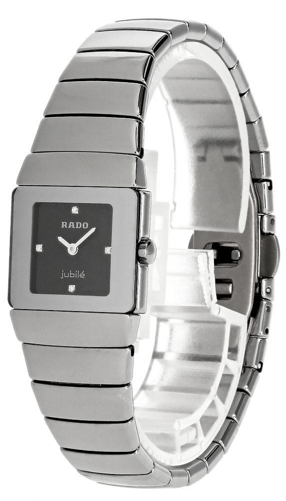RADO Jubile Black Dial Diamond Marker Ceramic Women's Watch