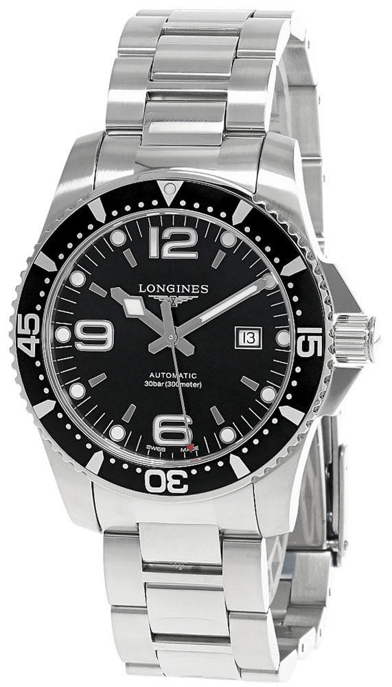 LONGINES HydroConquest Black Dial 44MM Stainless Steel Men's Watch  L3.841.4.56.6